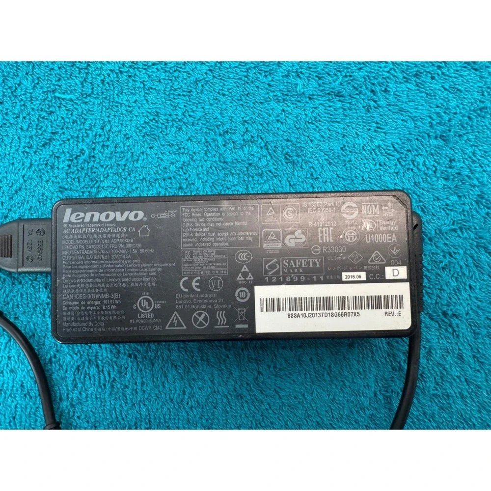 Lenovo 90W AC Adapter Charger 20V 4.5A Slim‎ Tip ADP-90XD B AD010J20137 Black